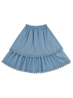 Zoe Skirt - Blue - Ruffle, A-line, Day Dress, Embellishment, Pattern | Everetts Place