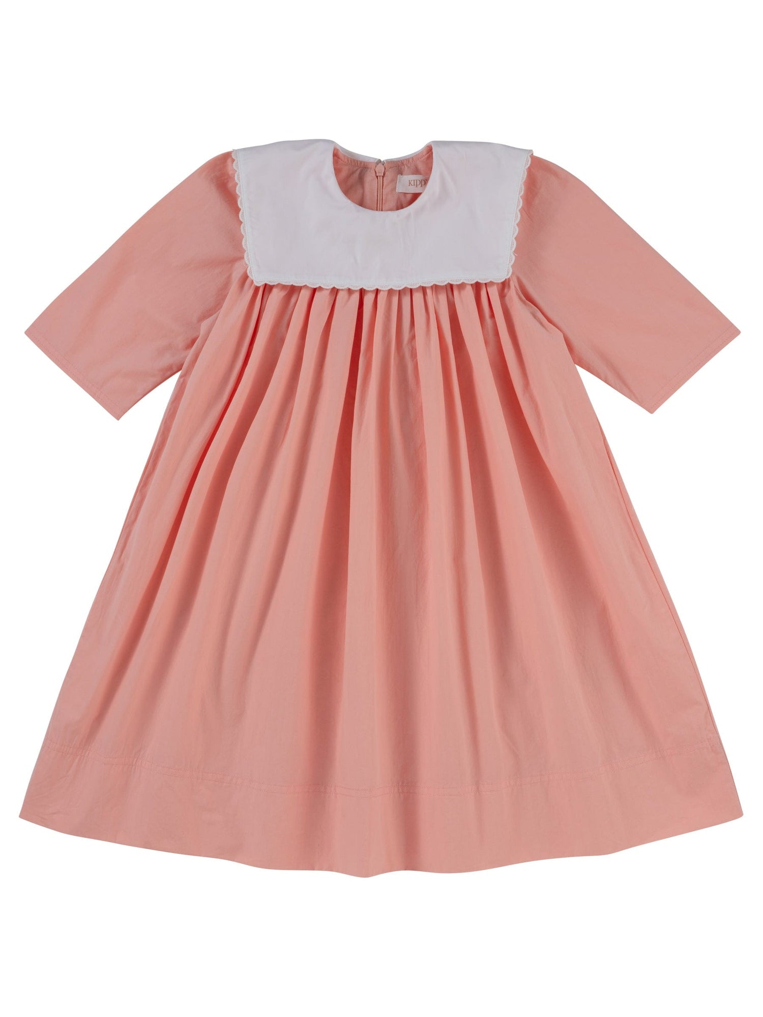KIPP Collection Short Sleeve Dress With Scalloped Sailor Collar For Girls