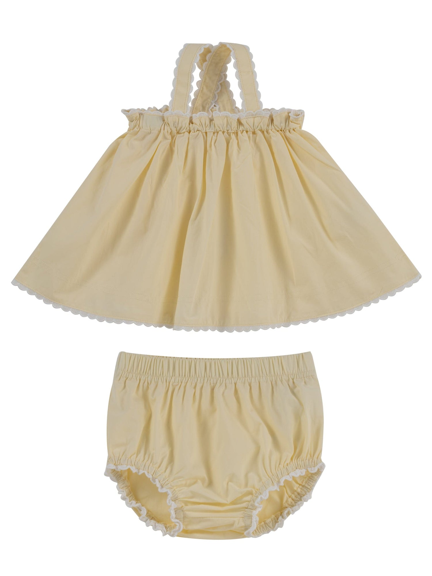 KIPP Collection Baby Set with Crisscross Straps and Gathered Bottoms for Babies