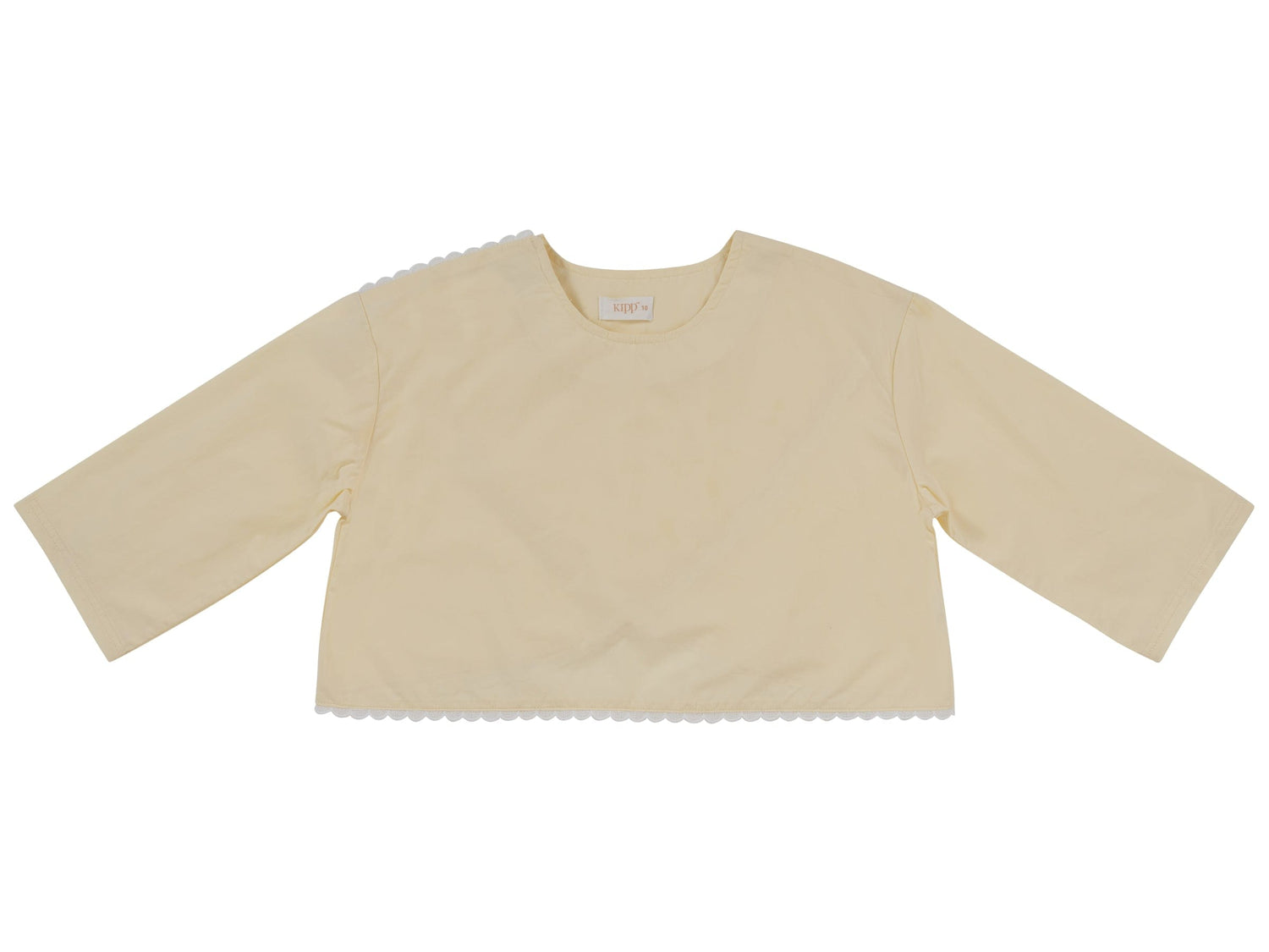KIPP Collection Boxy Crop Top With Scalloped Trim For Summer Wardrobe