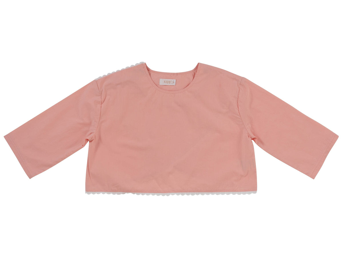 Celia Top - Grapefruit - Textile, Pink, Crop top, Sweater, Pattern | Everetts Place