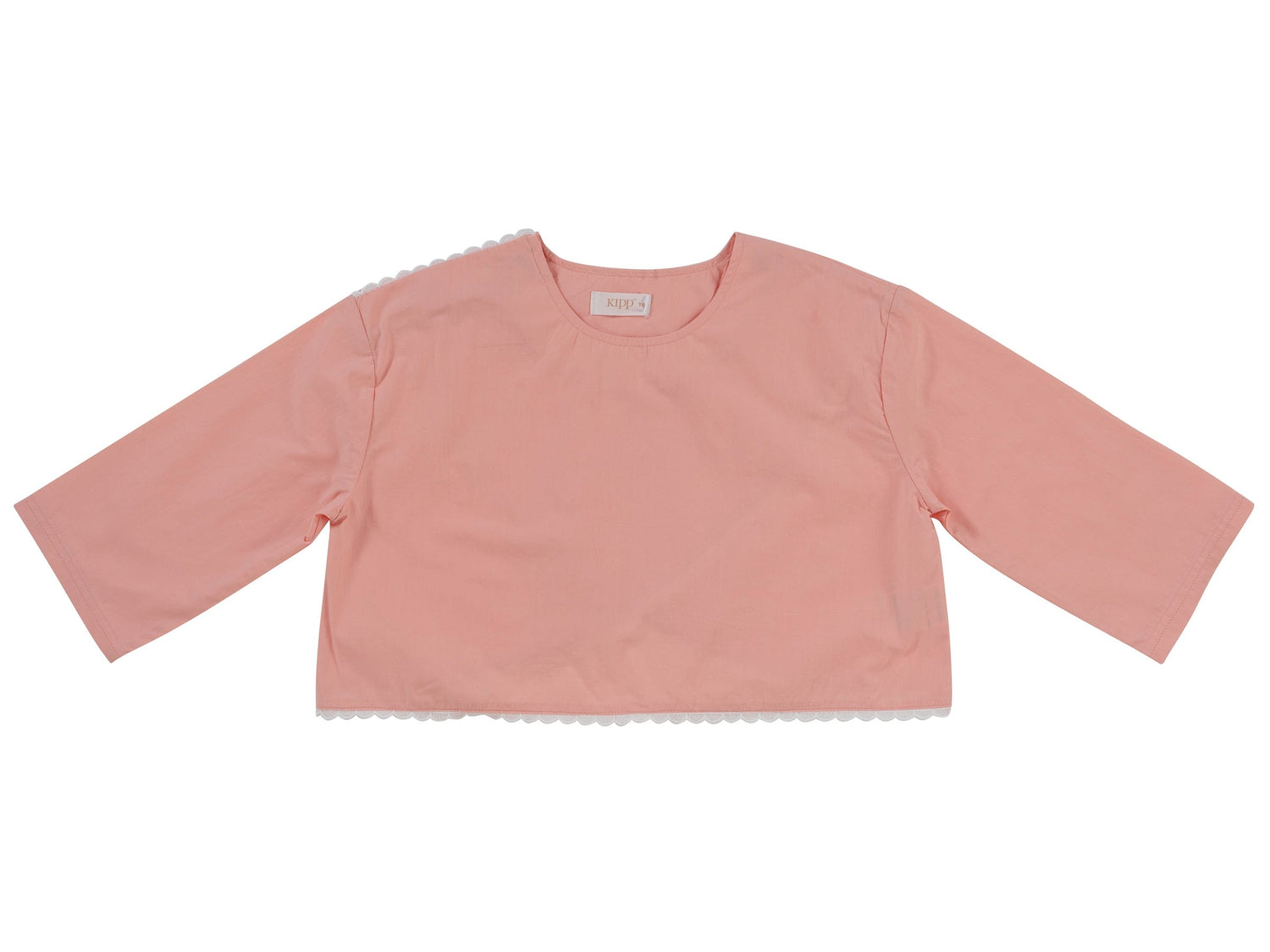 KIPP Collection Boxy Crop Top With Scalloped Trim For Women