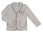 Benny Blazer - Stone - Collar, Button, Pocket, Woolen, Child | Everetts Place