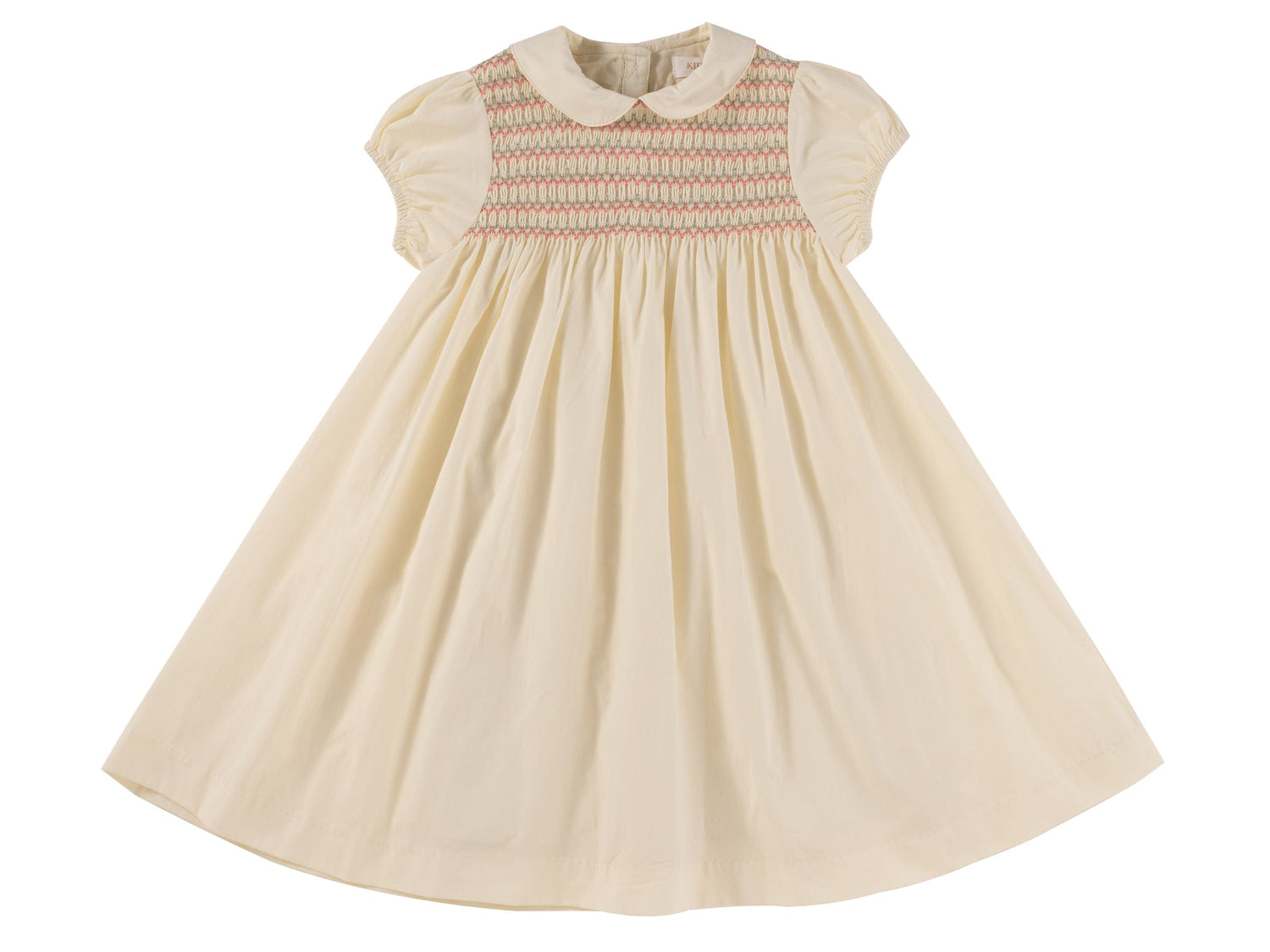 KIPP Collection Puffed Sleeve Collared Dress with Smocked Detail for Girls