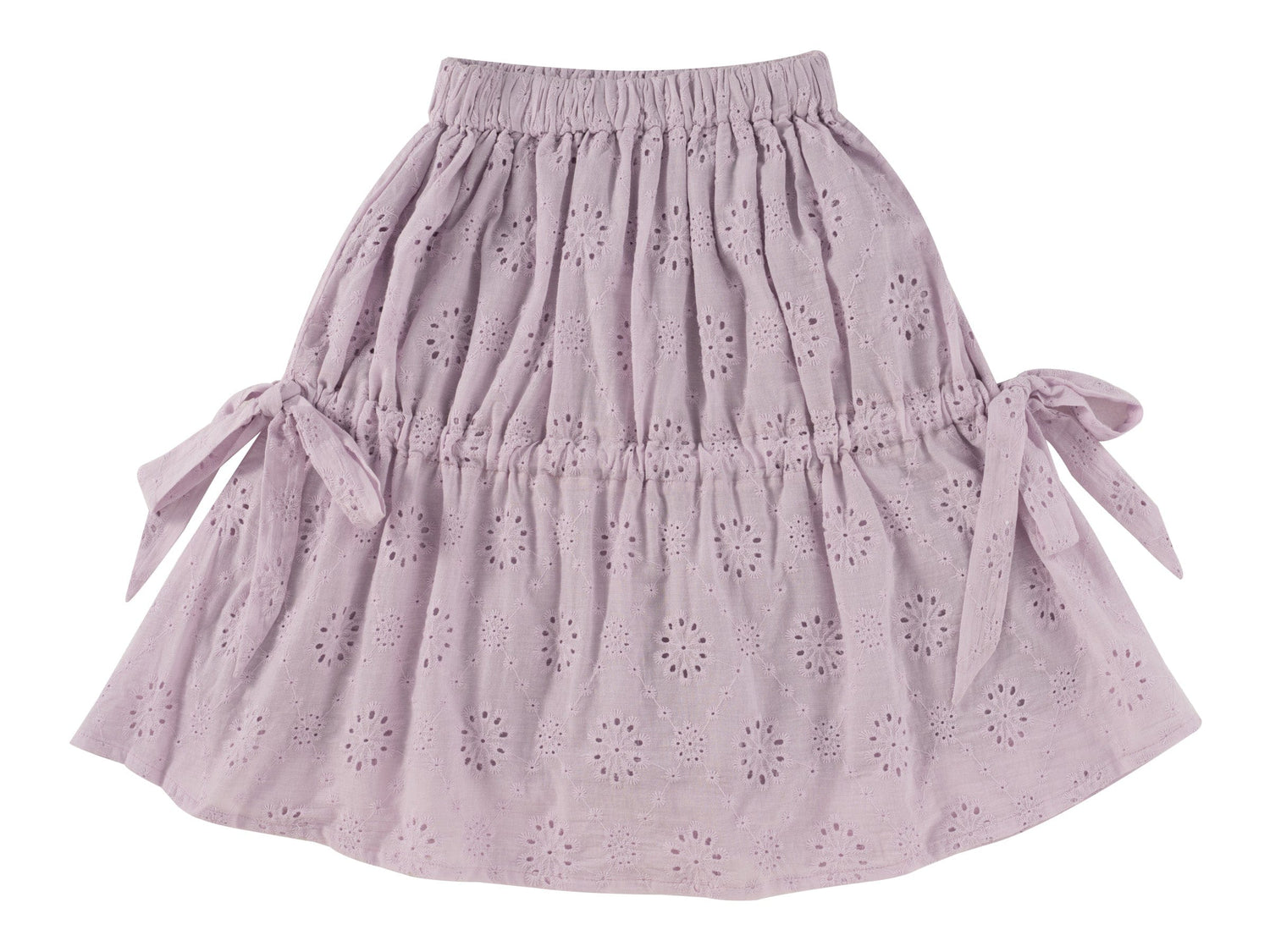 KIPP Collection Eyelet Skirt with Elastic Waistband and Tie Details for Women