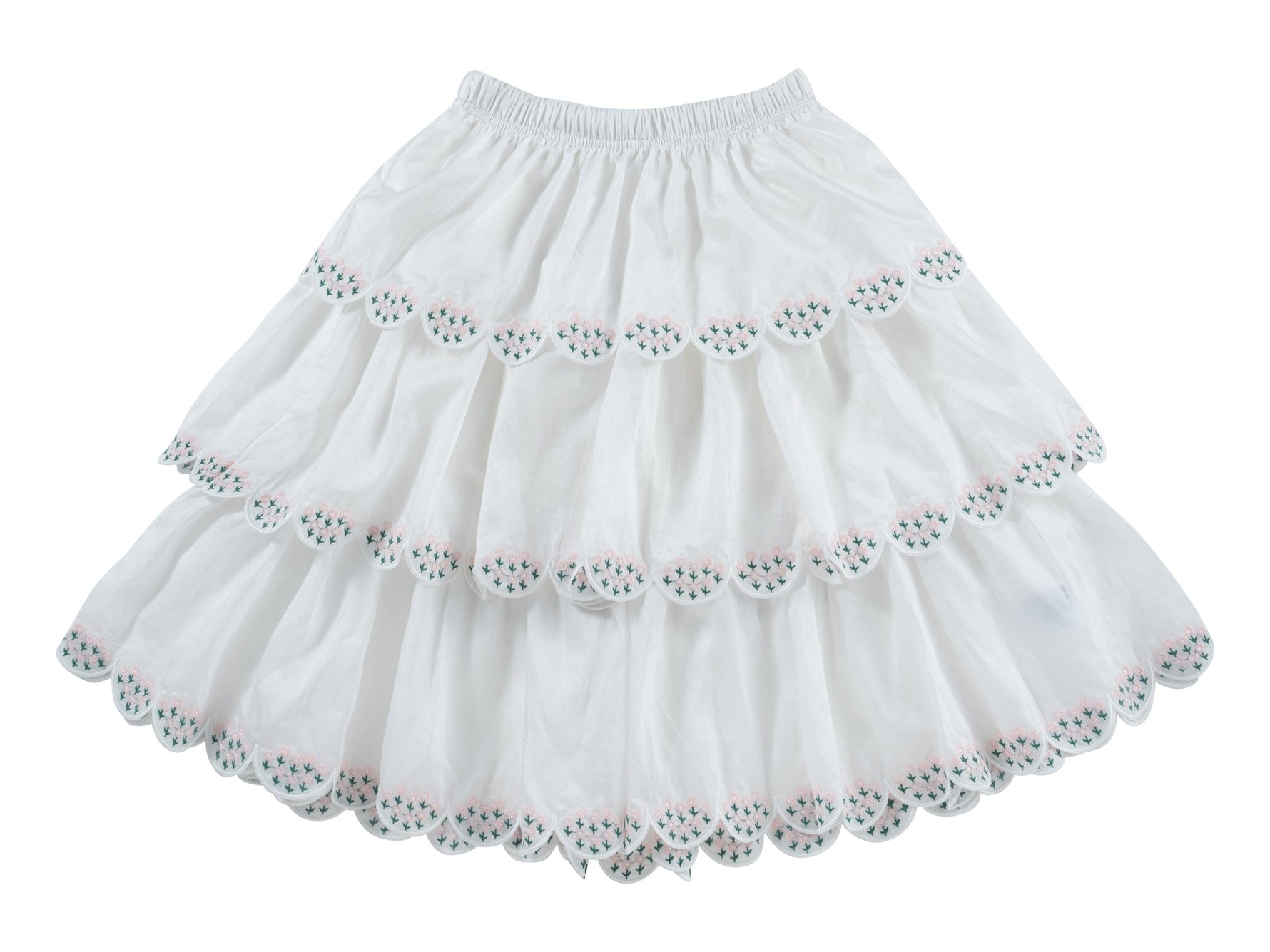 Gracie Skirt - Pink - White, Ruffle, Pink, Pattern, Lace | Everetts Place