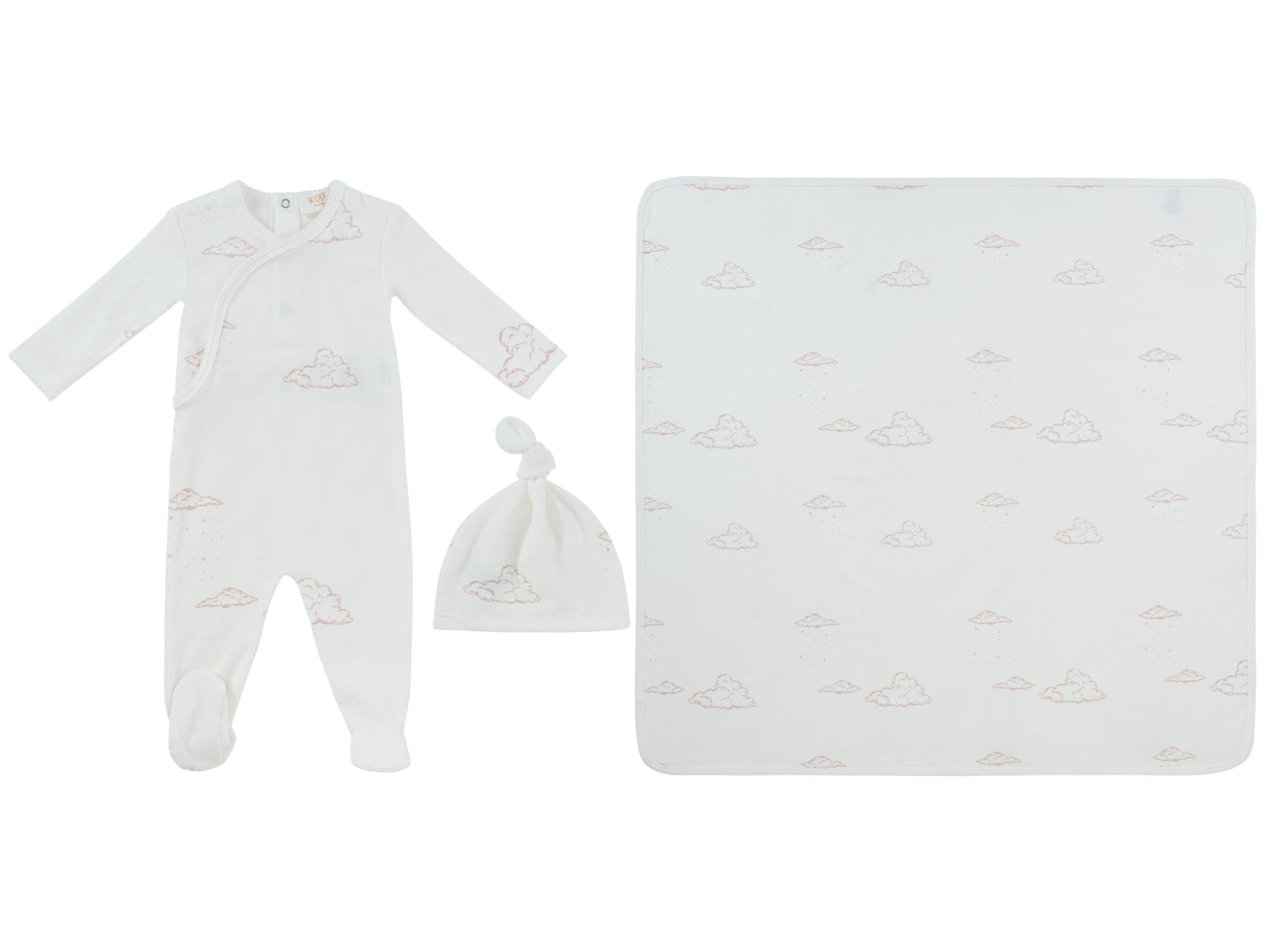 KIPP Collection Three Piece Wrap Footie Gift Set with Cloud Detail for Babies by KIPP™ Collection at Everetts Place