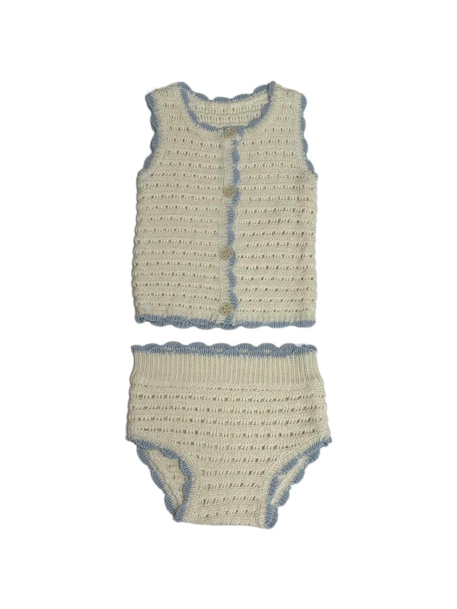 KIPP Collection Chunky Knit Set Sleeveless Top With Button Front For Babies