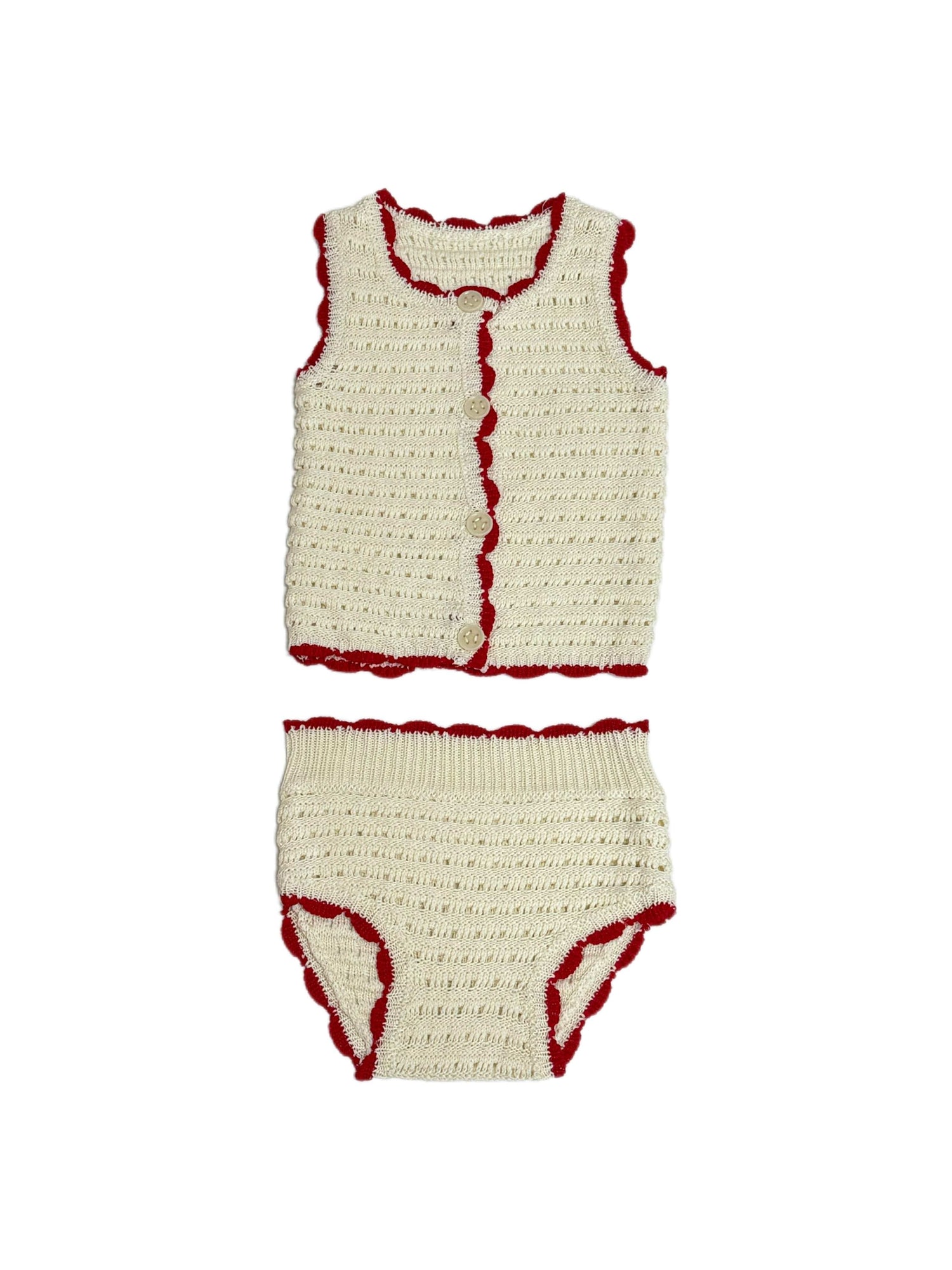 KIPP Collection Chunky Knit Set Buttoned Sleeveless Top for Toddlers