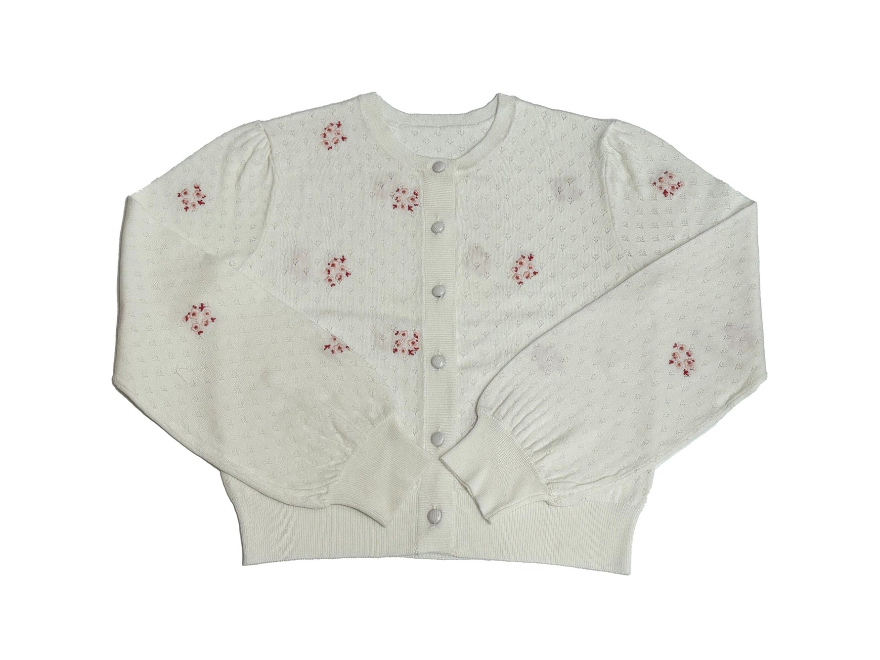 Loretta Cardigan - Sleeve, Collar, Button, White, Cardigan | Everetts Place