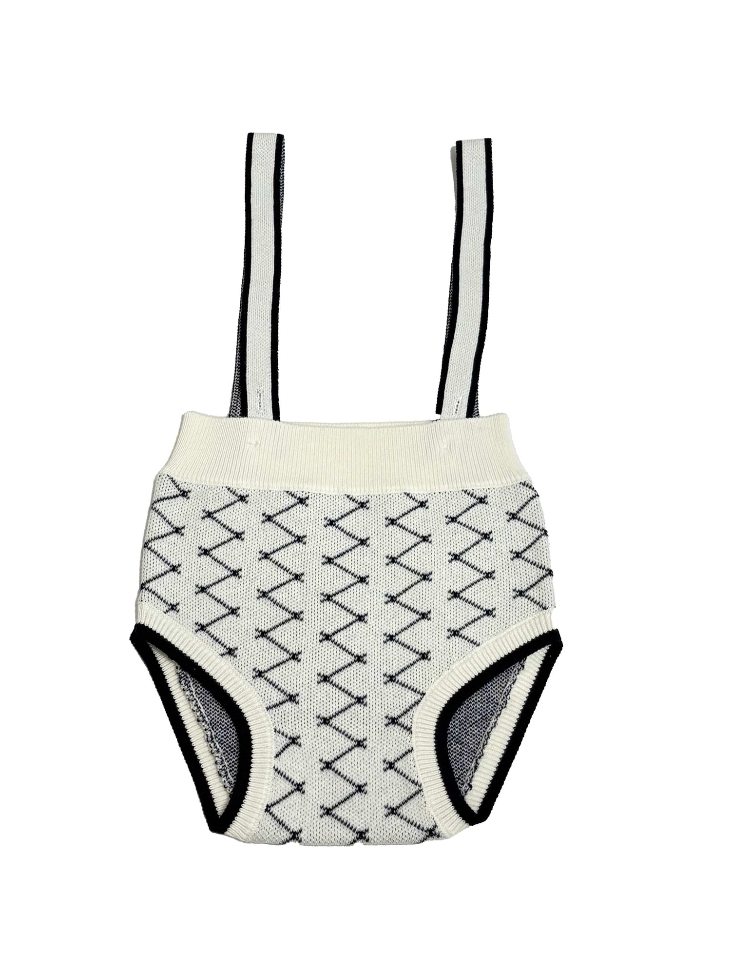 KIPP Collection Knit Romper With Structured Straps for Babies Navy