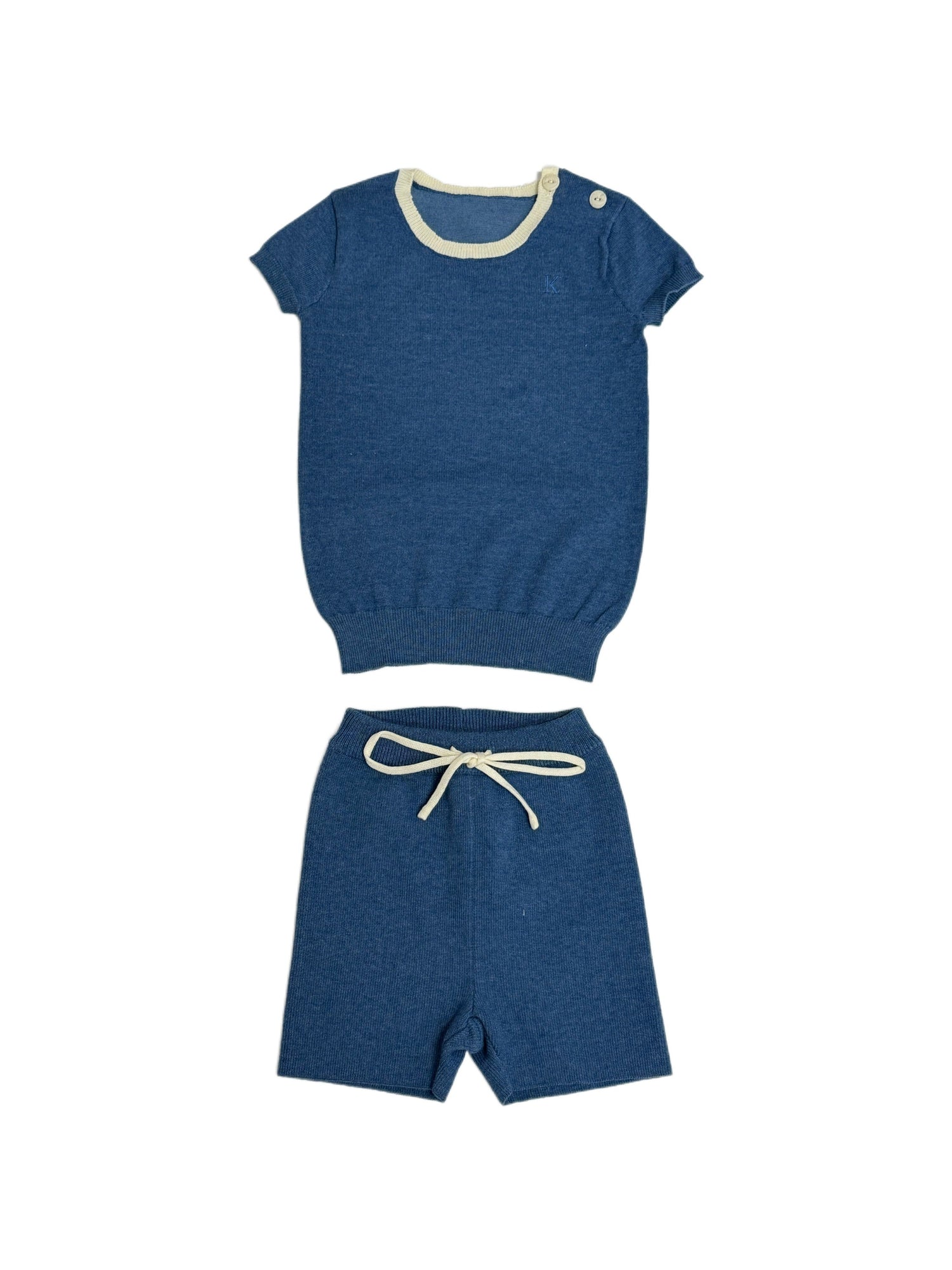 Lenox Knit Set - Blue - Clothing, Sleeve, Shorts, Baby & Toddler Clothing, Textile | Everetts Place