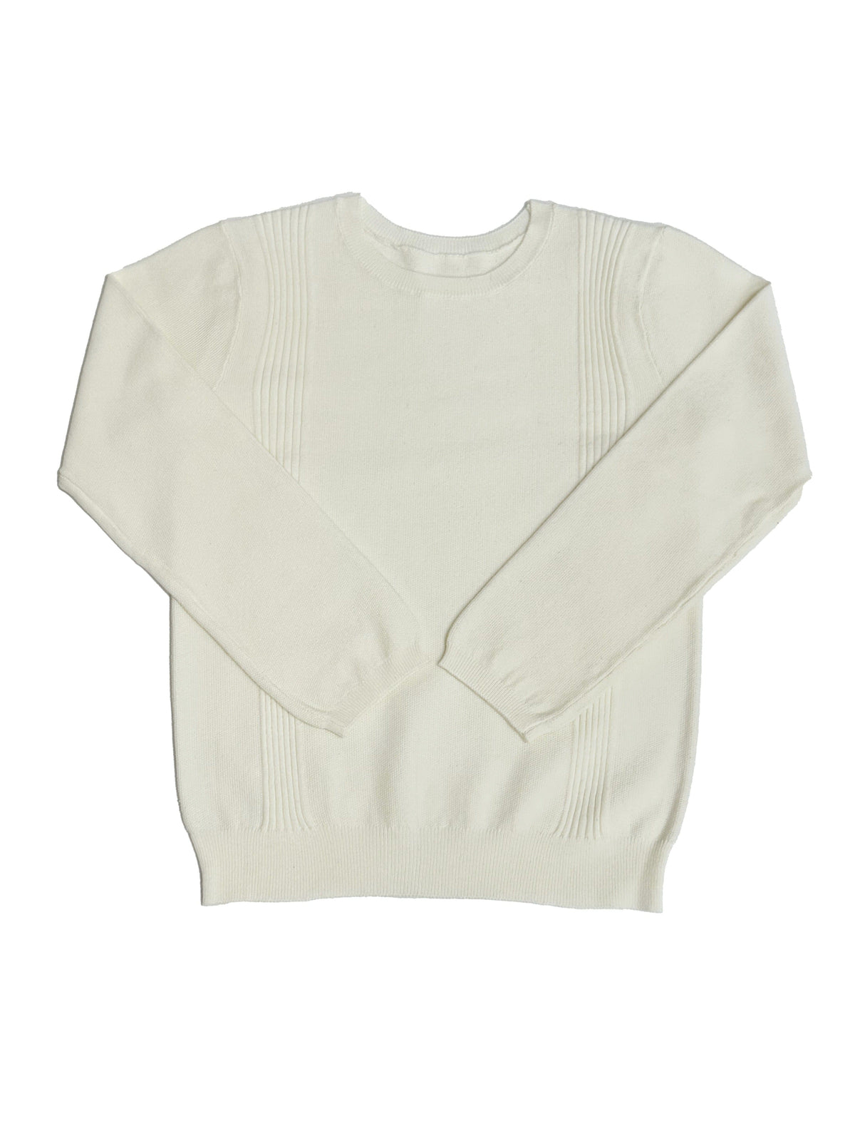 Todd Knit Long Sleeve Sweater - White - Sleeve, Textile, Long-sleeved T-shirt, Active Shirt, Wool | Everetts Place