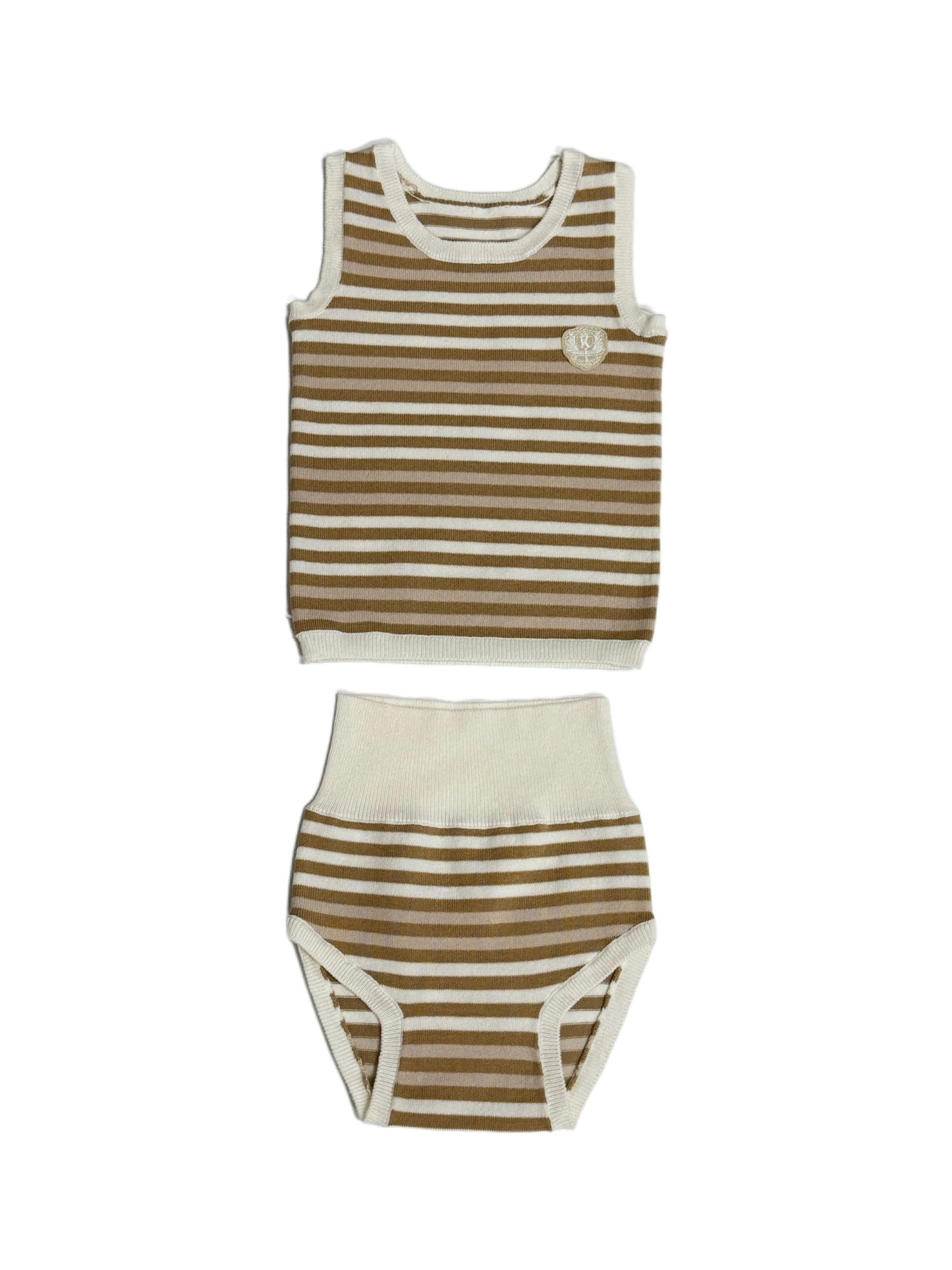 Grant Knit Set - White, Baby & Toddler Clothing, Sleeveless shirt, Pattern, Briefs | Everetts Place