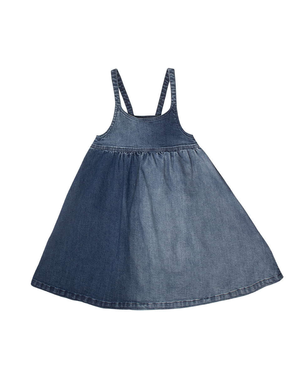 Crew Kids NY Sleeveless Denim Dress with Flared Silhouette for Girls