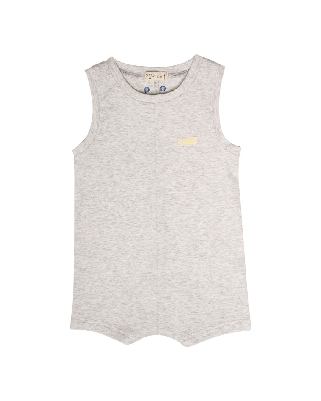 Crew Kids NY Romper Grey Front Patch Detail For Babies And Toddlers