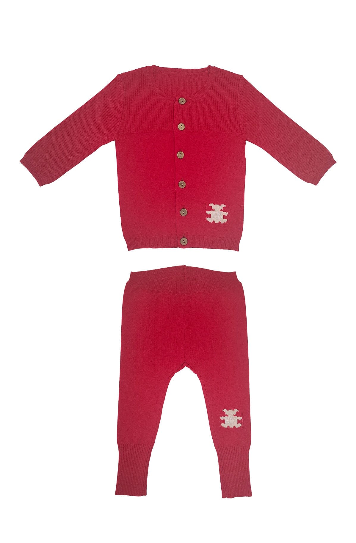 KIPP Collection Teddy Knit Set With Bear Detail For Baby And Toddler