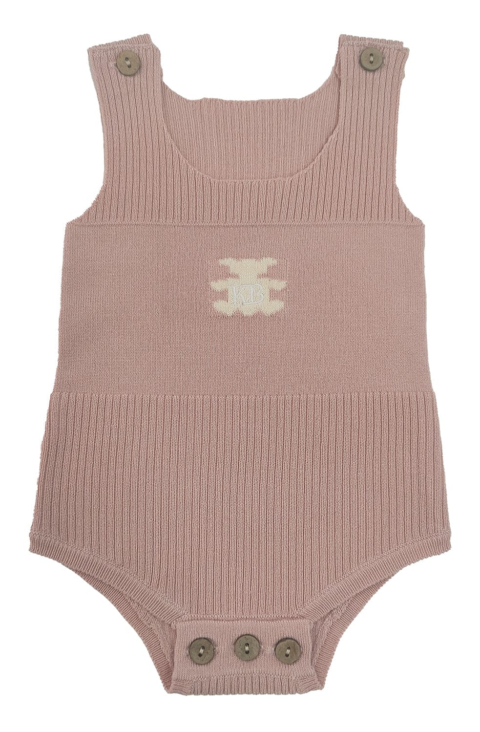 KIPP Collection Sleeveless Knit Romper Teddy Bear Detail for Babies