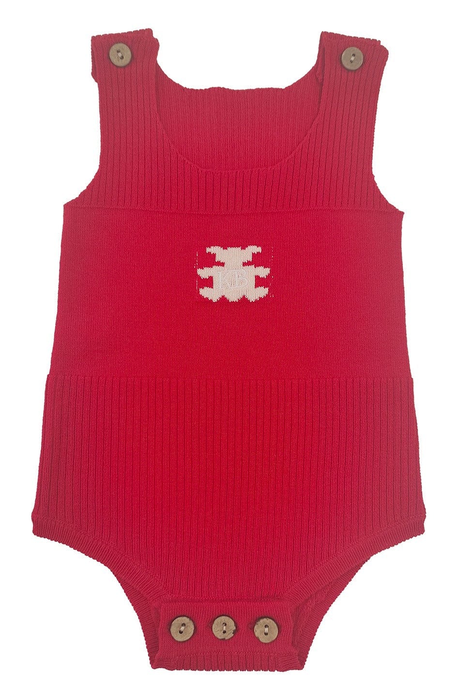 KIPP Collection Teddy Knit Bubble Romper with Bear Detail for Babies