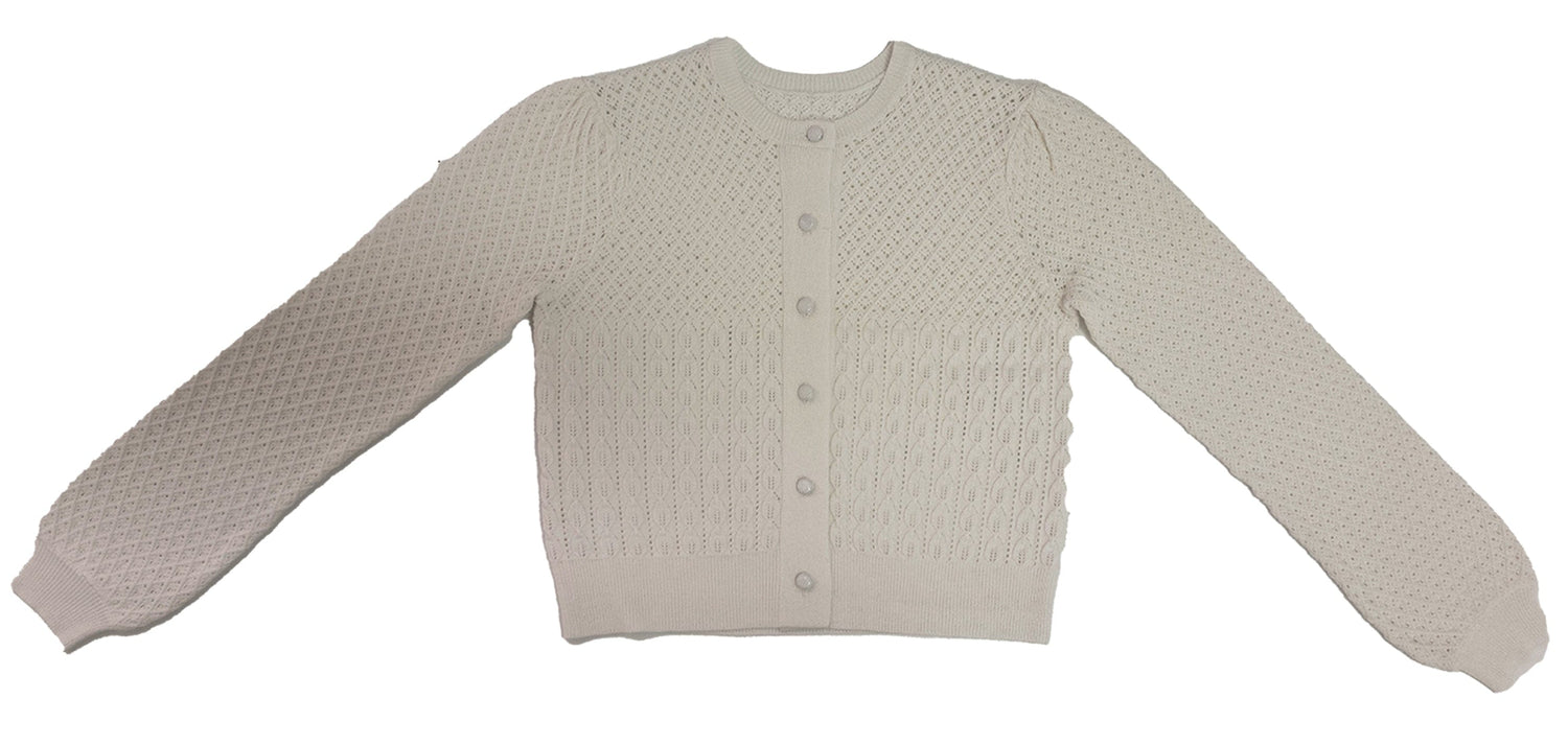 KIPP Collection Cardigan With Pointelle Knit Button Detail For Women