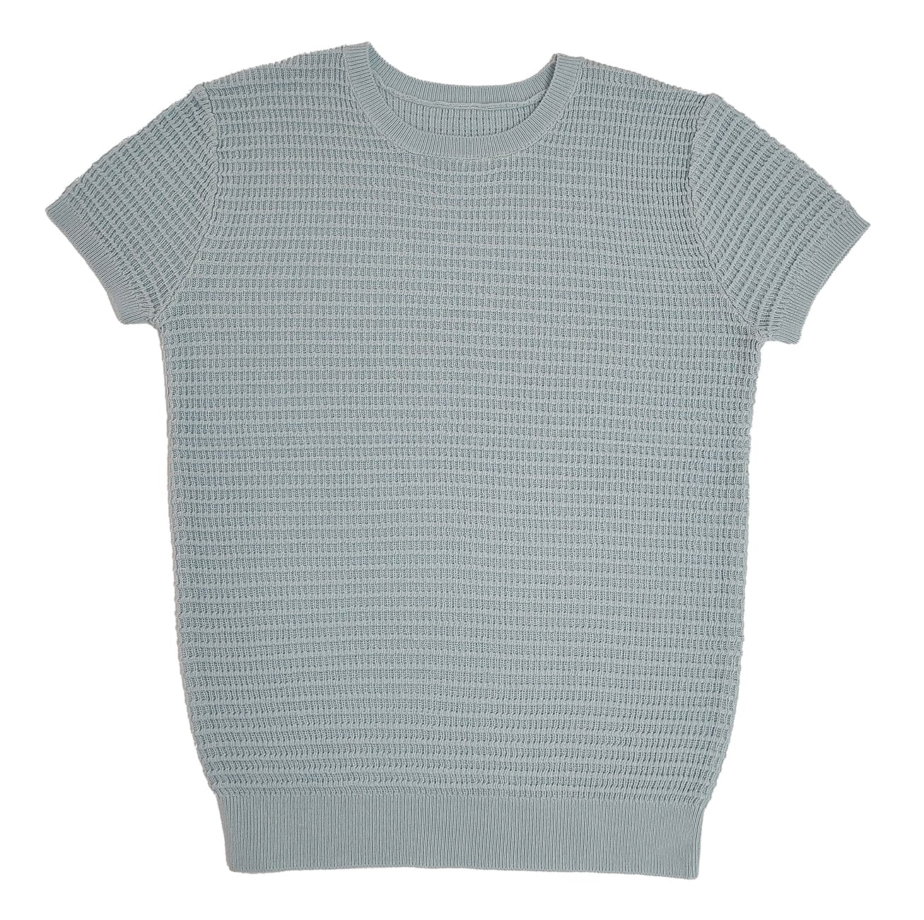 Kipp Collection Knit Sweater Short Sleeve Textured Waffle Knit For Everyday Wear
