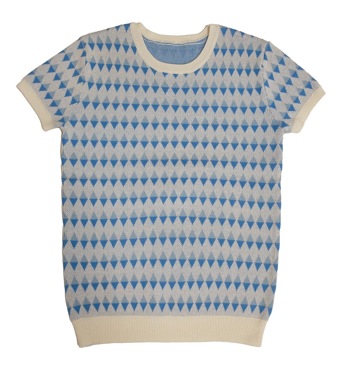 KIPP Collection Geometric Print Knit Short Sleeve Sweater For Casual Wear