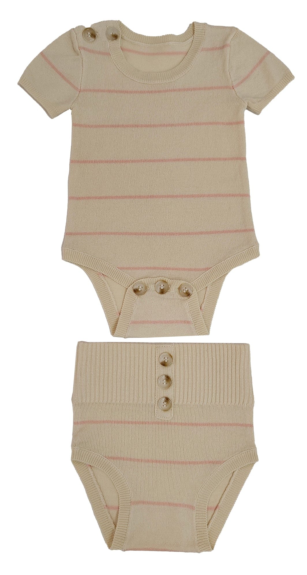 KIPP Collection Stripe Knit Set With Button Detail For Babies And Toddlers