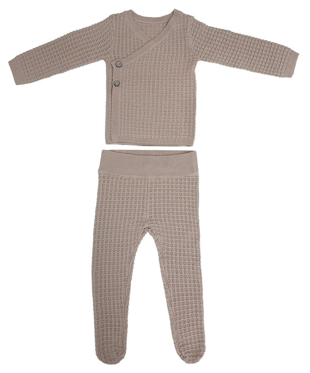 KIPP Textured Wrap Knit 2pc Set with Button Detail for Baby and Toddler