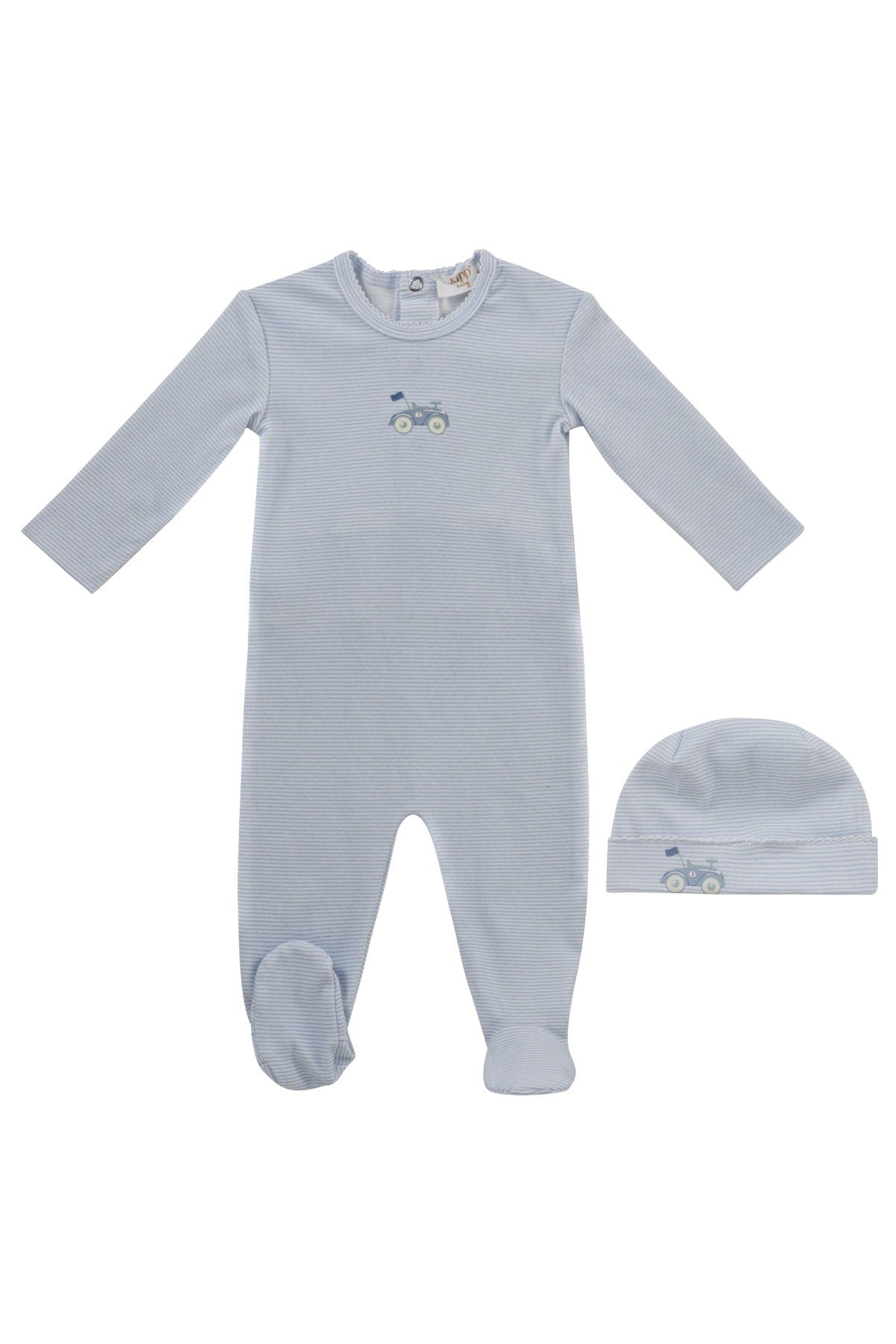 Carrera Pinstripe Footie + Hat - Blue - Hat, Clothing | Everetts Place