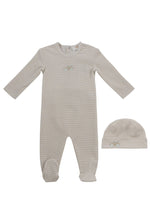Carrera Pinstripe Footie + Hat - Stone - Hat, Clothing | Everetts Place
