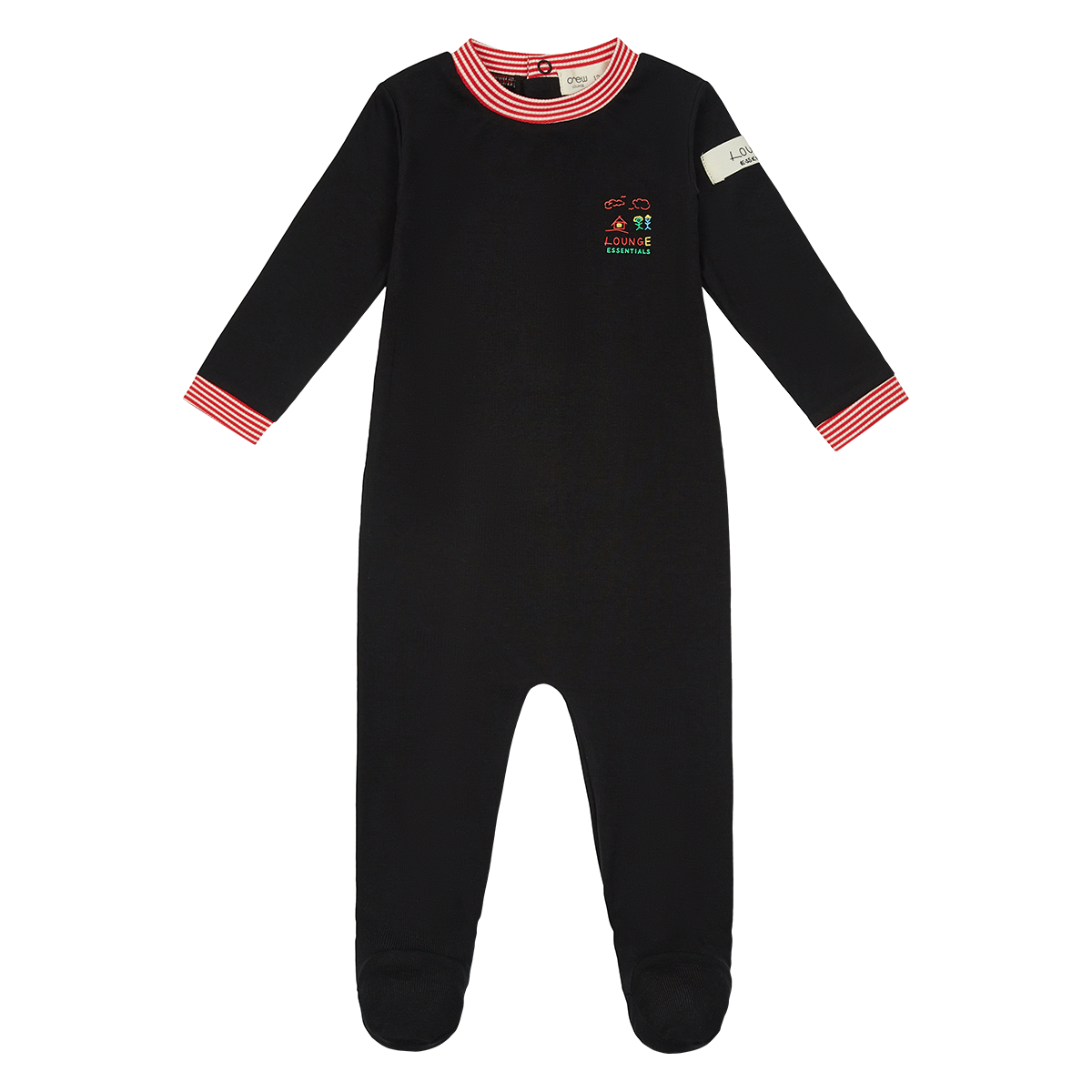 Lounge Essentials Footie Red Long Sleeve Baby Onesie With Snap Closure