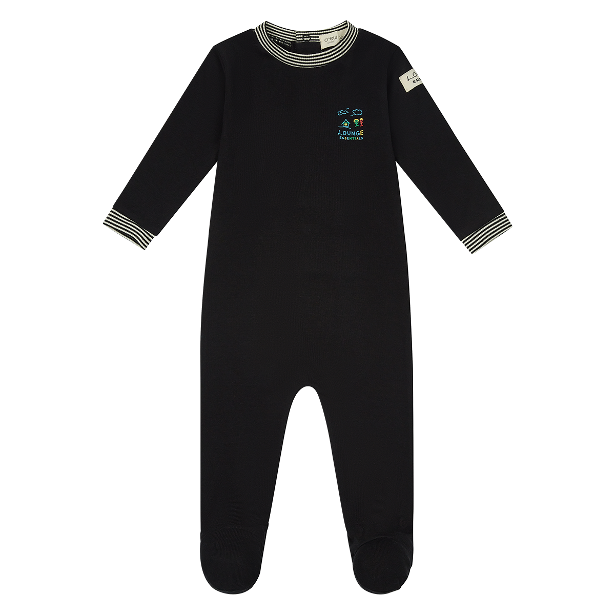 Lounge Essentials Footie Blue Baby Onesie With Patch Details Snap Closure