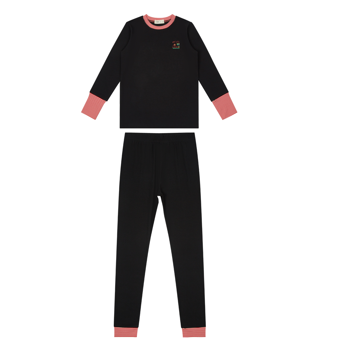 Crew Kids NY Lounge Essentials Pajama Set Red And Blue Longsleeve Shirt Pants