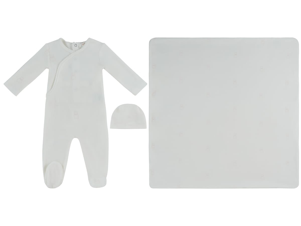 Petit Ours Pattern Footie, Hat & Blanket Set - Pink by KIPP™ Collection