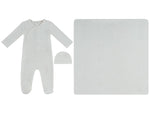 Petit Ours Pattern Footie, Hat & Blanket Set - Stone by KIPP™ Collection