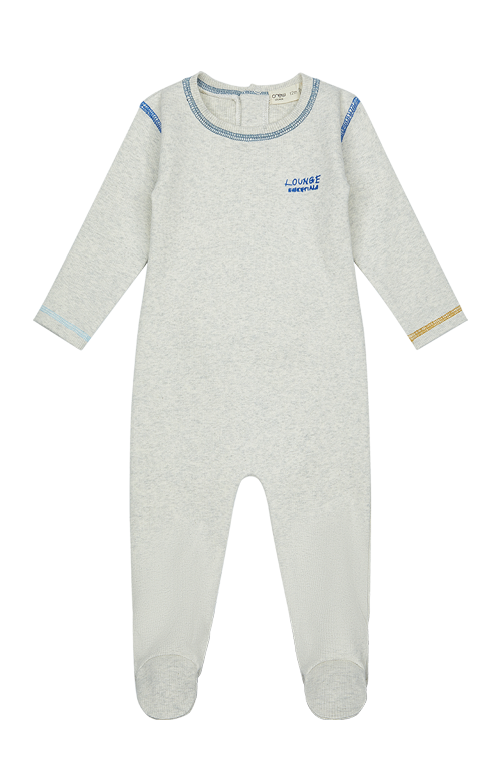 Color Stitch Lounge Footie - Blue by Crew Kids NY