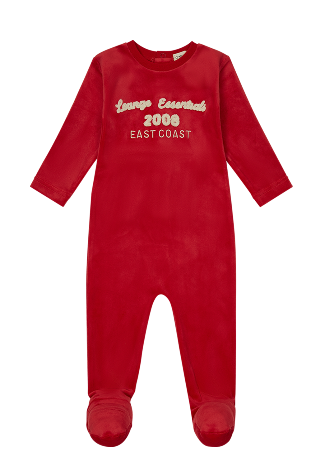 Terry Applique Footie - Coral by Crew Kids NY
