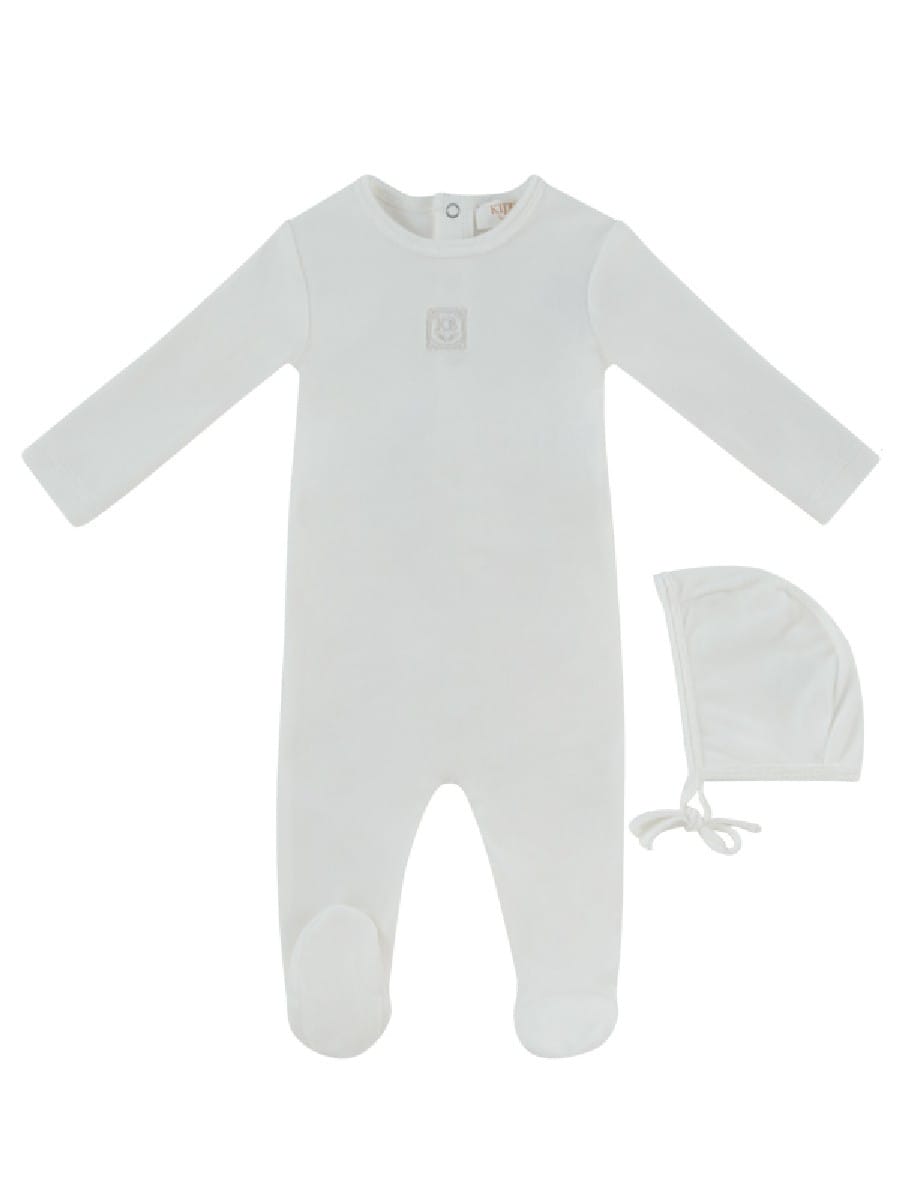 KB Logo Footie & Hat Set - White by KIPP™ Collection
