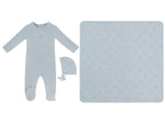 KB Logo Footie, Hat and Blanket Set - Blue by KIPP™ Collection