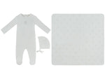 KB Logo Footie, Hat and Blanket Set - White by KIPP™ Collection