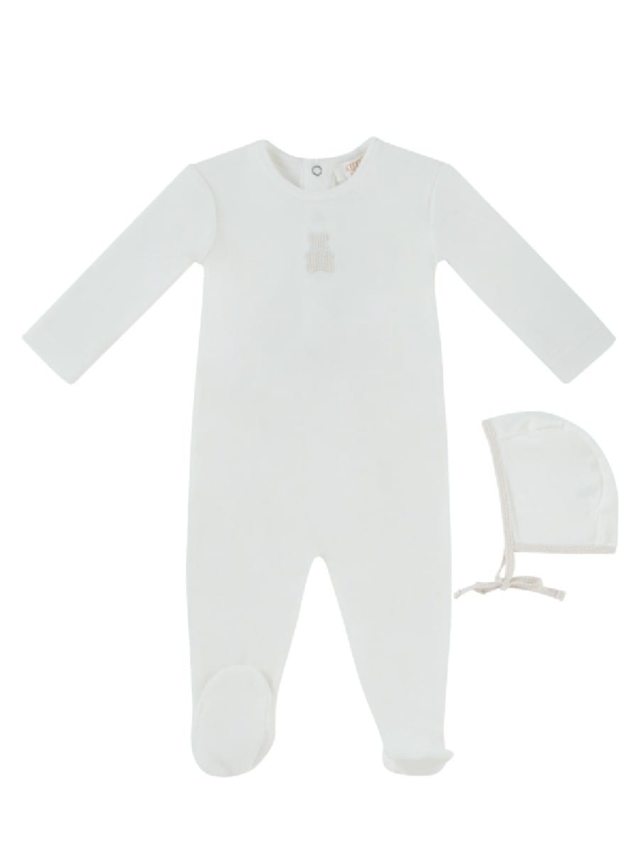 Petit Ours Footie & Hat Set - White Stone by KIPP™ Collection