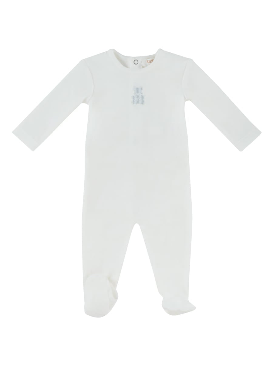 Petit Ours Footie - White Blue by KIPP™ Collection