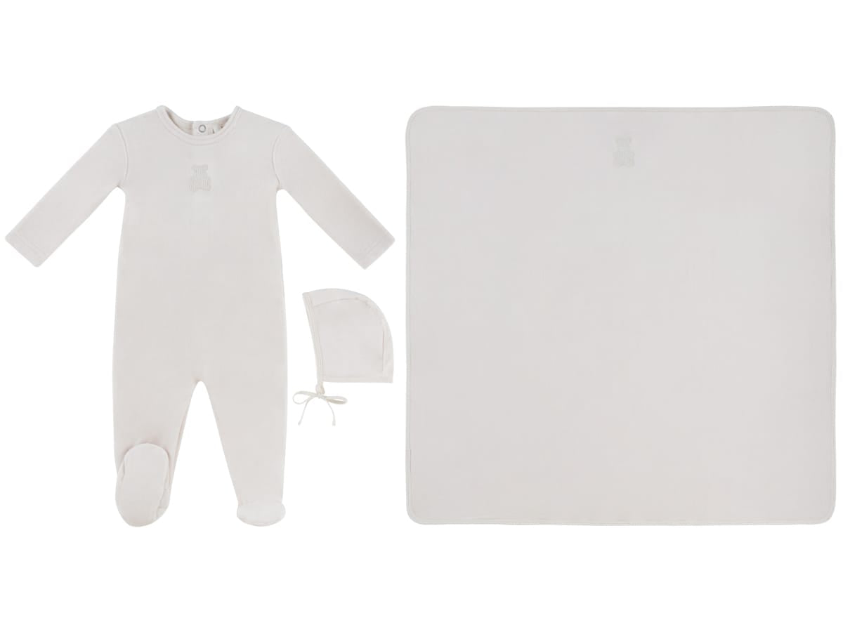 Petit Ours Footie, Hat and Blanket Set - Stone by KIPP™ Collection