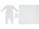 Petit Ours Footie, Hat and Blanket Set - White Stone by KIPP™ Collection