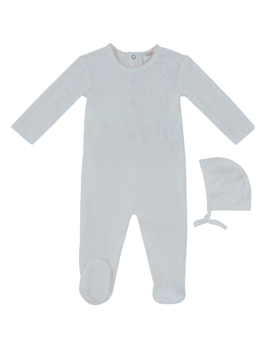 Whispering Blooms Footie & Hat Set - Rose by KIPP™ Collection