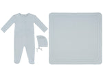 Whispering Blooms Footie, Hat & Blanket Set - Blue by KIPP™ Collection