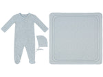 Whispering Blooms Footie, Hat & Blanket Set - Dark Blue by KIPP™ Collection