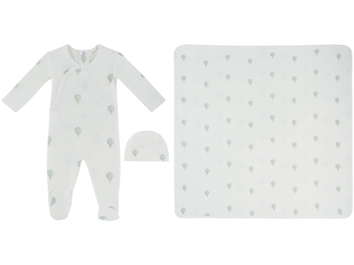 Ciel Enfant Wrap Footie, Hat & Blanket Set - Blue by KIPP™ Collection