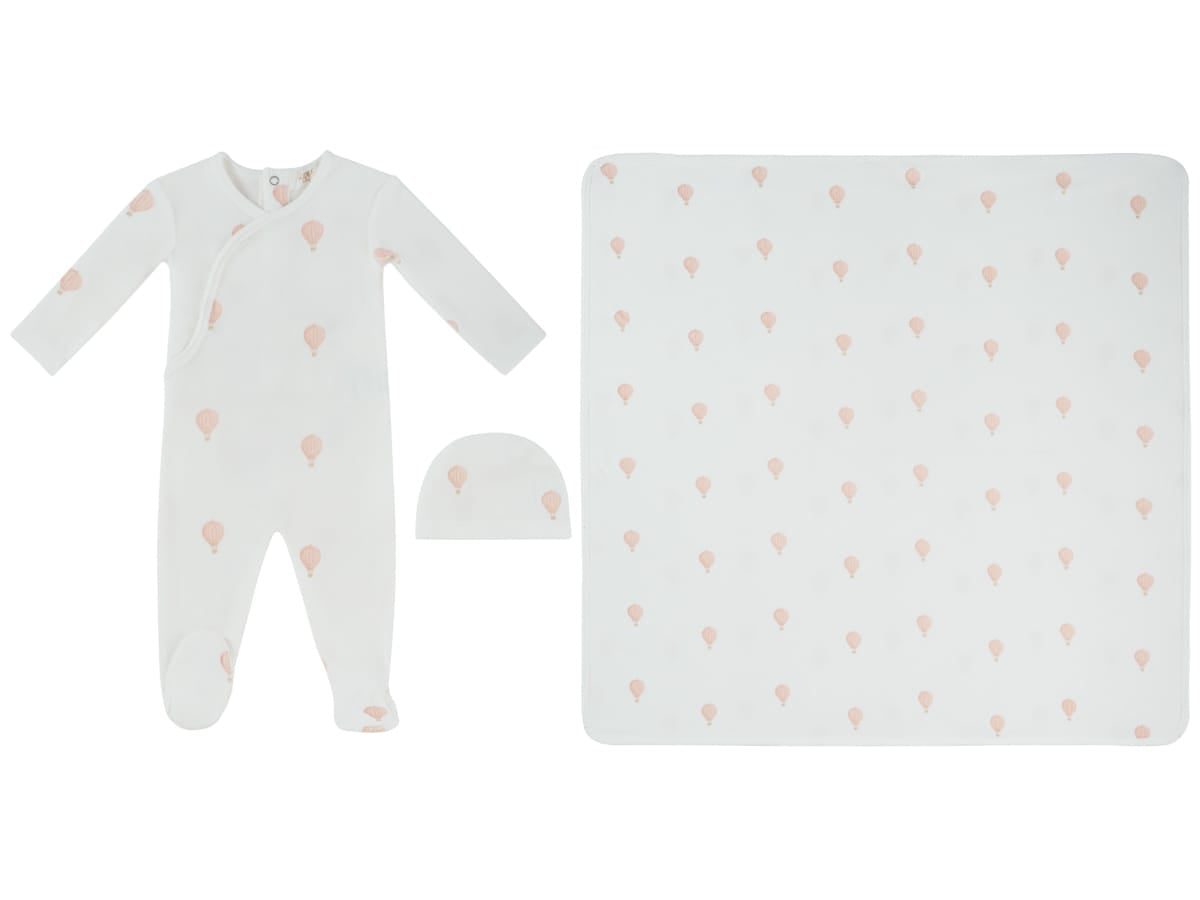 Ciel Enfant Wrap Footie, Hat & Blanket Set - Pink by KIPP™ Collection