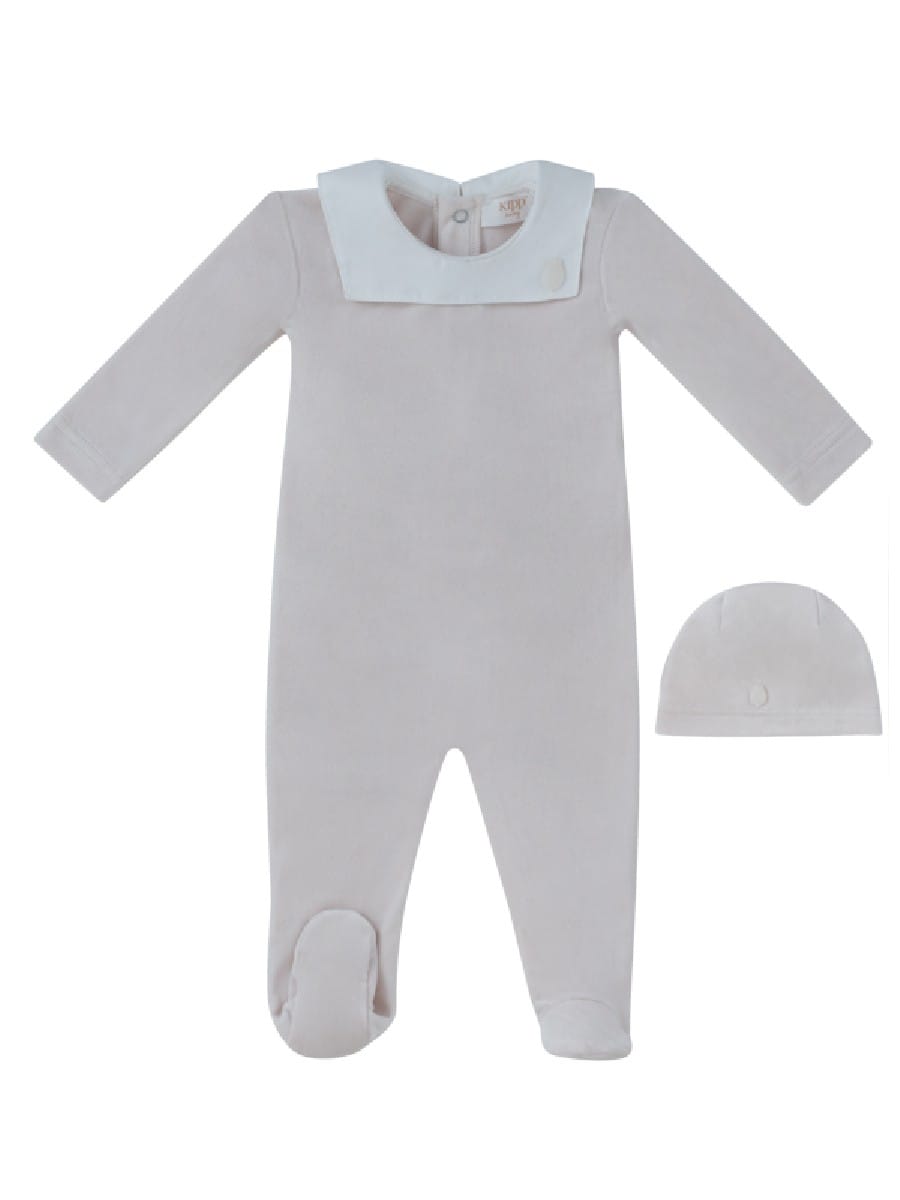 Classic Bib Footie & Hat Set - Stone by KIPP™ Collection